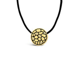 18KY Round Boulder Mtn Pendant w/ 5 diamonds