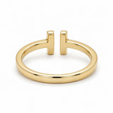 Yellow Gold Diamond "T" Ring