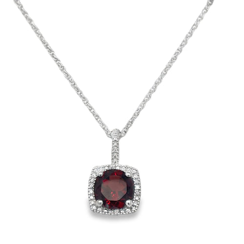 Mozambique Garnet & Diamond Necklace