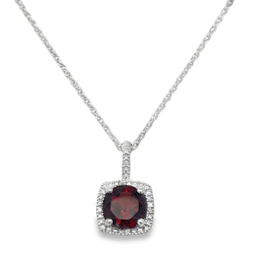 Mozambique Garnet & Diamond Necklace