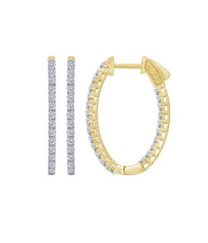 Yellow Gold Diamond Inside Out Hoops
