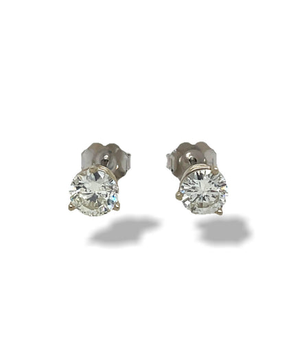 14KW 1.01 Carat Diamond Stud Earrings