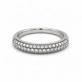 White Gold Triple Row Pavé Diamond Band
