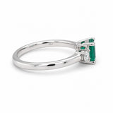 White Gold Emerald & Diamond Ring
