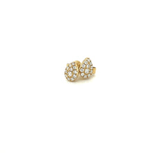 14KY Pear Shape Diamond Cluster Stud Earrings