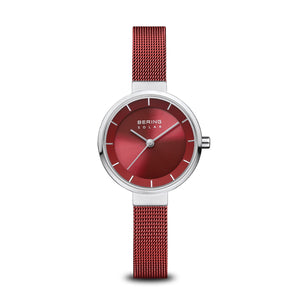 Women's Bering Red & Silver Watch