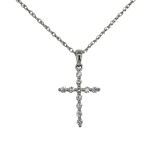 White Gold Diamond Cross Pendant