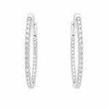 Diamond Oval Hoop Earrings