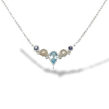 Blue Topaz, Pearl & Iolite Necklace