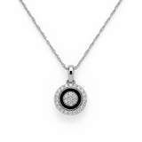 14K White Gold Diamond Halo Necklace