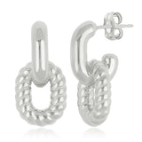 Silver Small Oval Double Link Twist