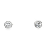 Bezel Set Diamond Stud Earrings