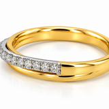Two-Tone Gold Diamond Crossover Ring