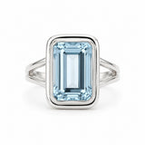 Emerald Cut Blue Topaz Ring