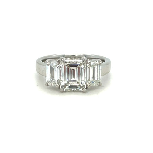 Emerald-Cut Diamond Engagement Ring in Platinum
