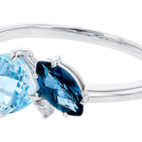 Blue Topaz & Diamond Ring