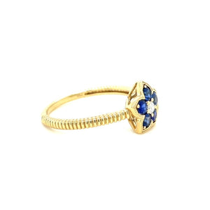 Sapphire Flower Gold Ring