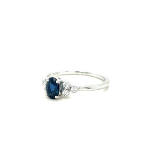 Sapphire & Bezel-Set Diamonds Ring