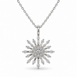14K White Gold Diamond Snowflake Pendant