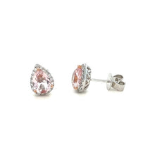 Morganite & Diamond Stud Earrings