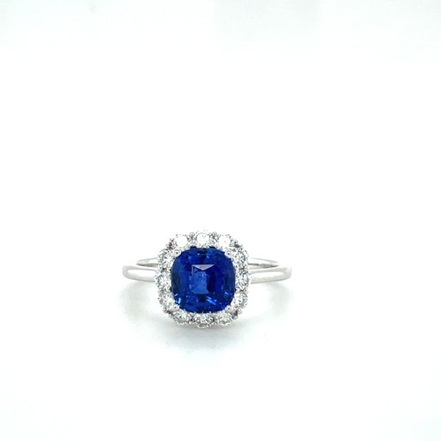 18KW Sapphire & Diamond Ring