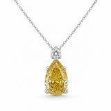 White Gold Lab Grown Fancy Yellow Diamond Pendant
