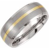 Tungsten and 14KY Inlay Men's Ring