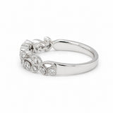 14 Karat White Gold Diamond Milgrain Band