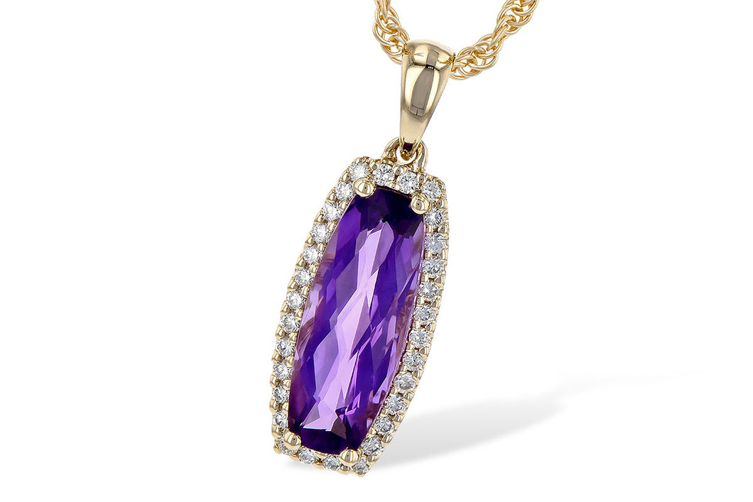 14KY 1.46CT Amethyst Necklace
