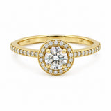 14K Diamond Halo Engagement Ring