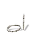 14K White Gold Inside-Out Diamond Hoop Earrings