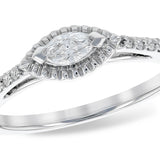 14K White Gold Marquise Diamond Halo Ring