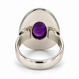 Sterling Silver Oval Amethyst Ring
