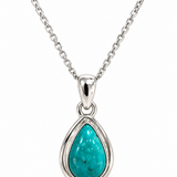 Sterling Silver Pear-Shaped Arizona Turquoise Pendant
