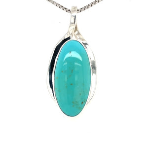 SS Oval Turquoise Pendant