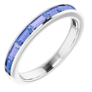 14KW Baguette Tanzanite Stackable Band