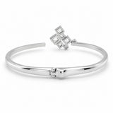 Sterling Silver Cubic Zirconia Open Cuff Bracelet