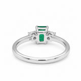 White Gold Emerald & Diamond Ring