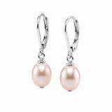 Pink Pearl Leverback Earrings