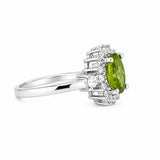Oval Peridot & Diamond Ring