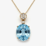 Blue Topaz & Diamond Pendant