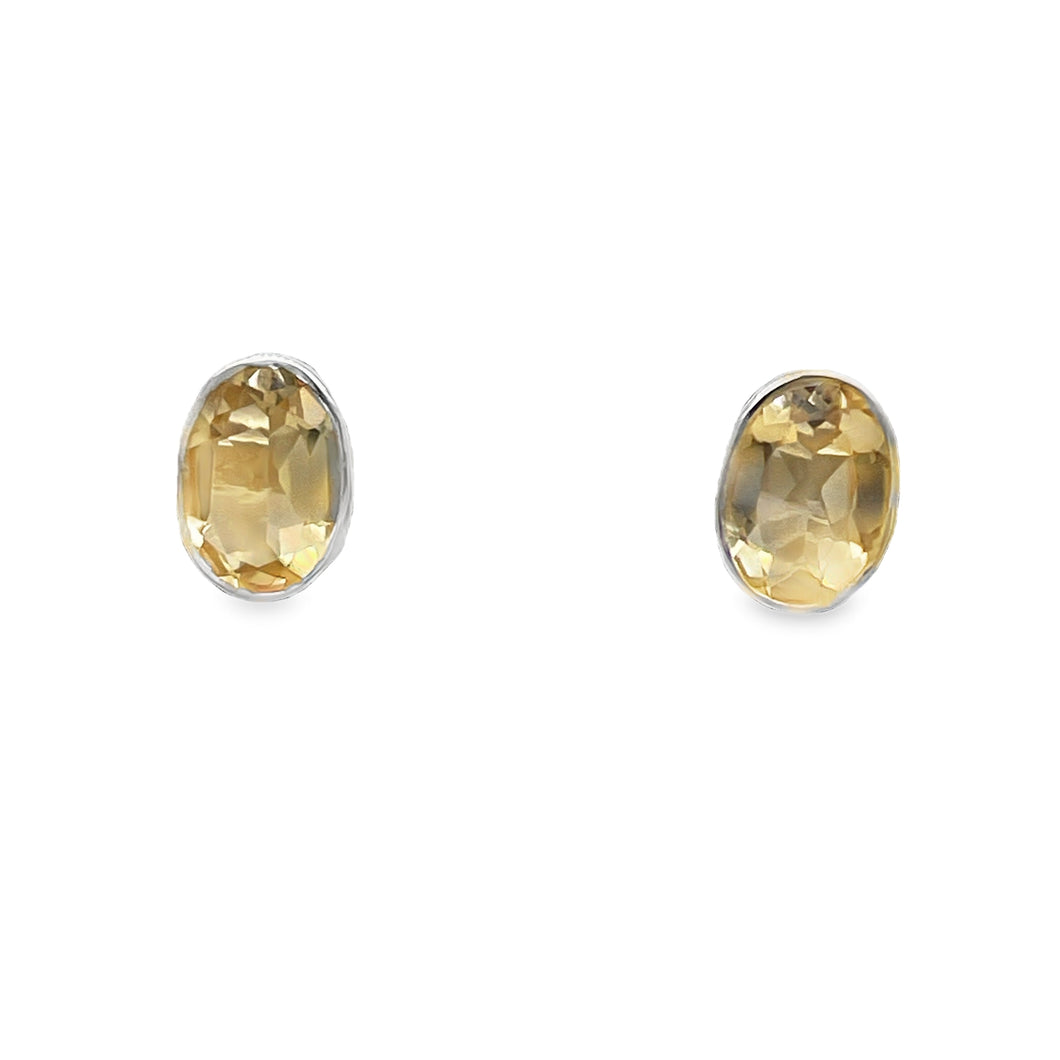 Oval Citrine Earrings