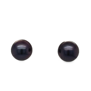 Black Fresh Water Pearl Stud Earrings