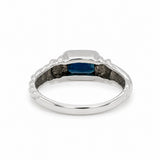 White Gold Emerald-Cut Sapphire Ring