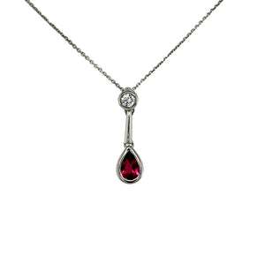 Pink Tourmaline & Diamond Pendant