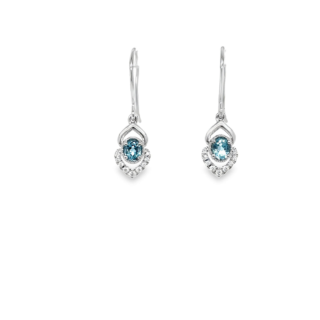 Aquamarine & Diamond Earrings