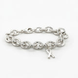 Cancer Awareness Ribbon Charm Bracelet