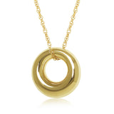 14K Yellow Gold Offset Donut Pendant Necklace