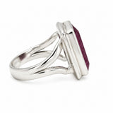 Sterling Silver Ruby Rectangular Ring