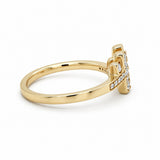 Yellow Gold Diamond "T" Ring